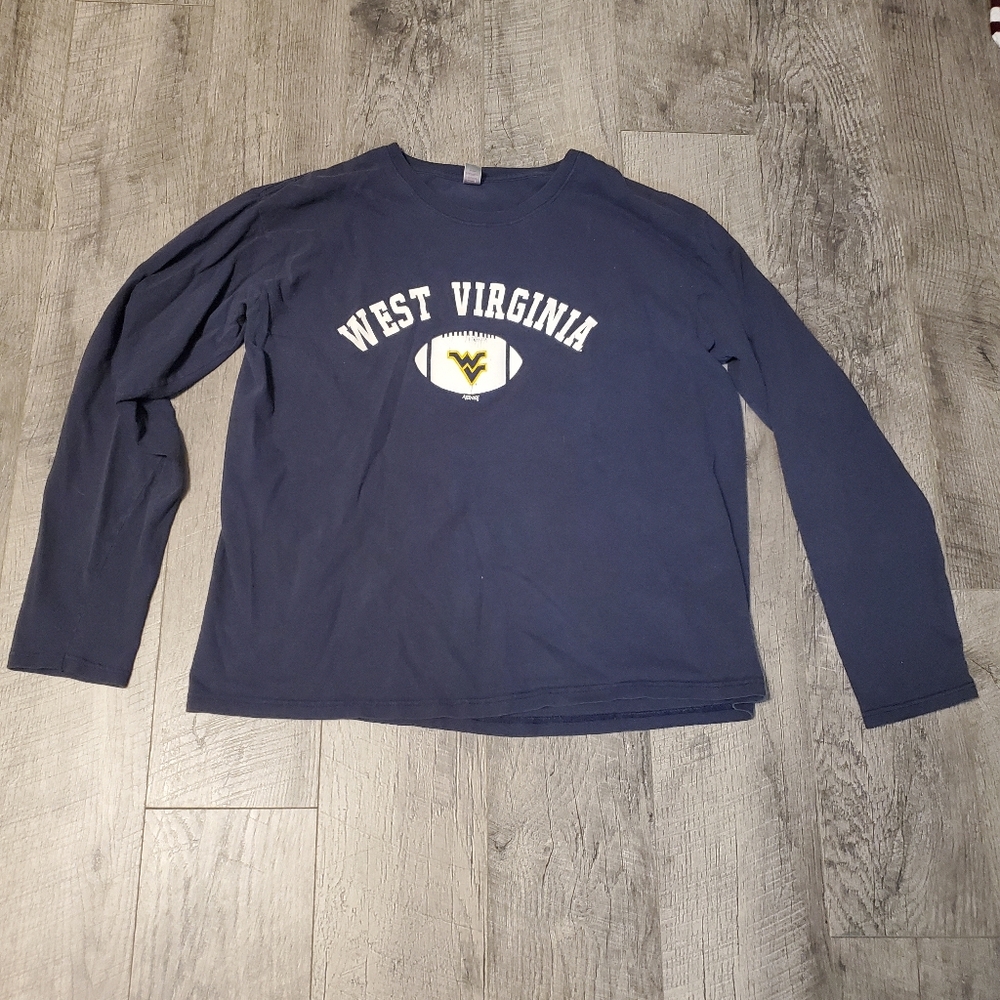 West Virginia wvu Navy Long Sleeve Shirt